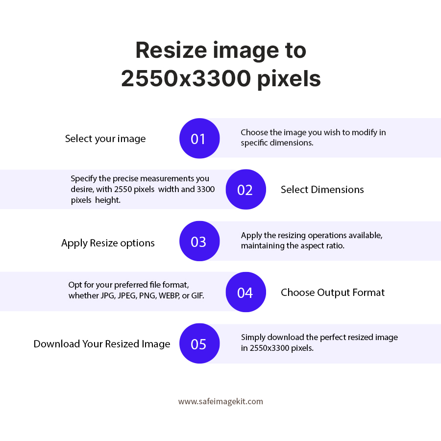 Instantly resize images to 2550 x 3000 pixels online